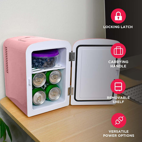 Frigidaire Retro Mini Compact Beverage Cooler, Great for Keeping Office Lunch Cool! (Built-in Bluetooth Speaker)