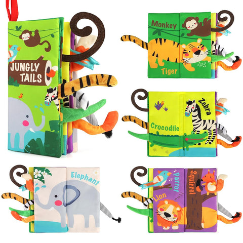 beiens Baby Books Toys, Tummy Time Touch and Feel Sensory Toys for Infant