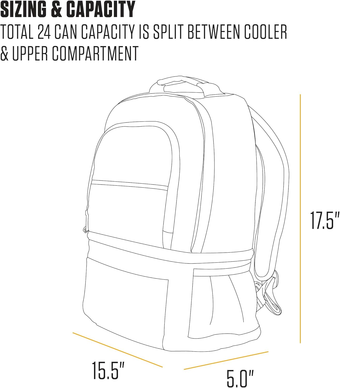 Carhartt Unisex Insulated 24 Can Two Compartment Cooler Backpack