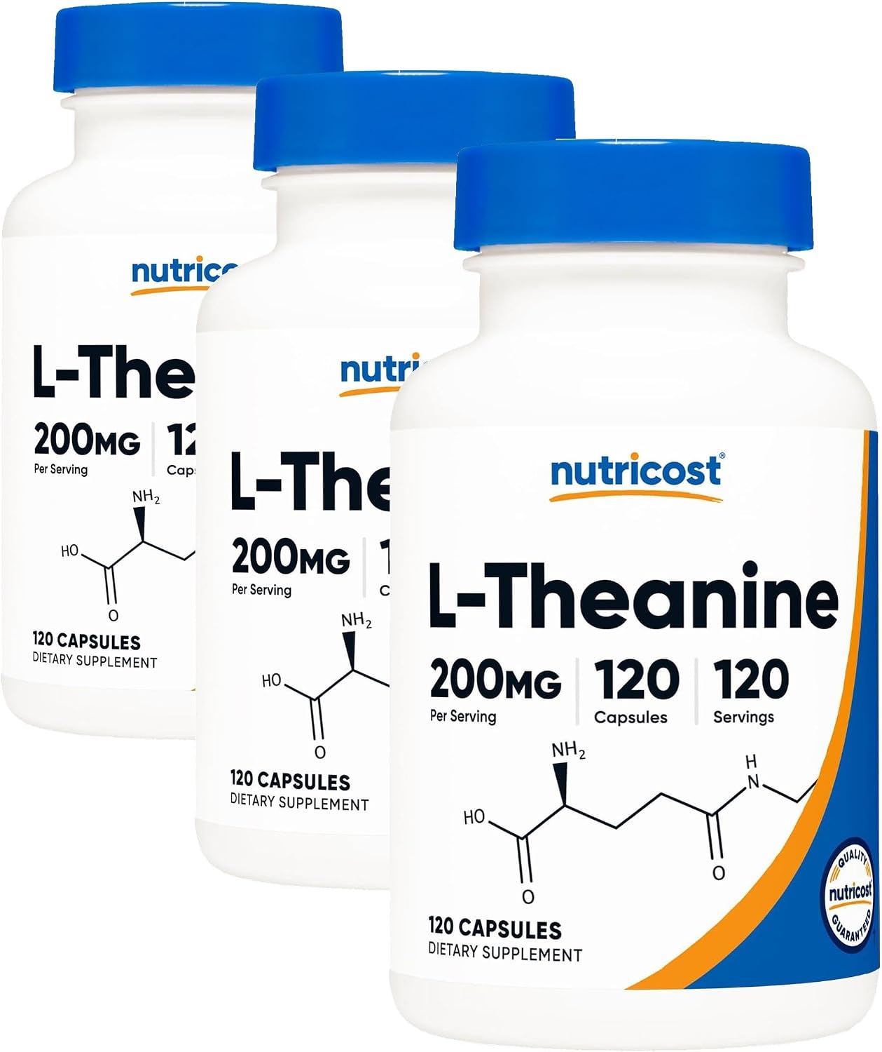 Nutricost L-Theanine 200mg, 120 Capsules, Double Strength, Gluten Free