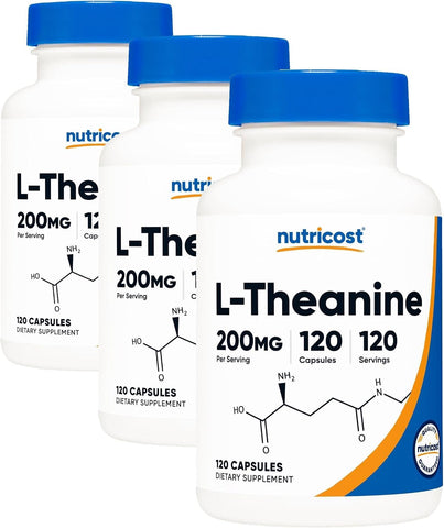 Nutricost L-Theanine 200mg, 120 Capsules, Double Strength, Gluten Free