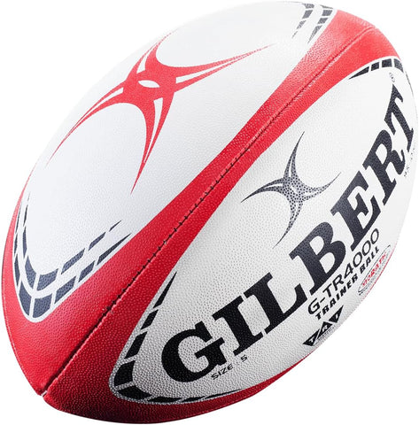 Gilbert G-TR4000 Rugby Training Ball – Hand Stitched with Patented Triangular Grip – Durable 3-Ply Waterproof Surface for College & Club Practice