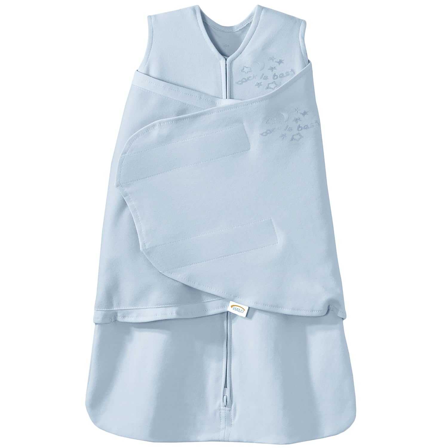 HALO SleepSack Swaddle | Cotton | 1.5 TOG | 68-75°F | 6-12 lbs |Baby Blue