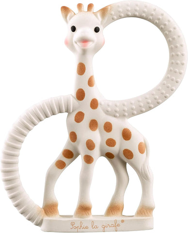 Sophie la girafe Teething Ring for Babies, Made from Natural Rubber, Soft Easy to Hold Baby Teether with Multi Texture Gum Relief, BPA and Phthalate Free