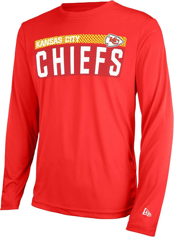 New Era NFL Men's Grids Dri-Tek Cool Heathered Grey Long Sleeve T-Shirt, Adult Football Tagless T-Shirt