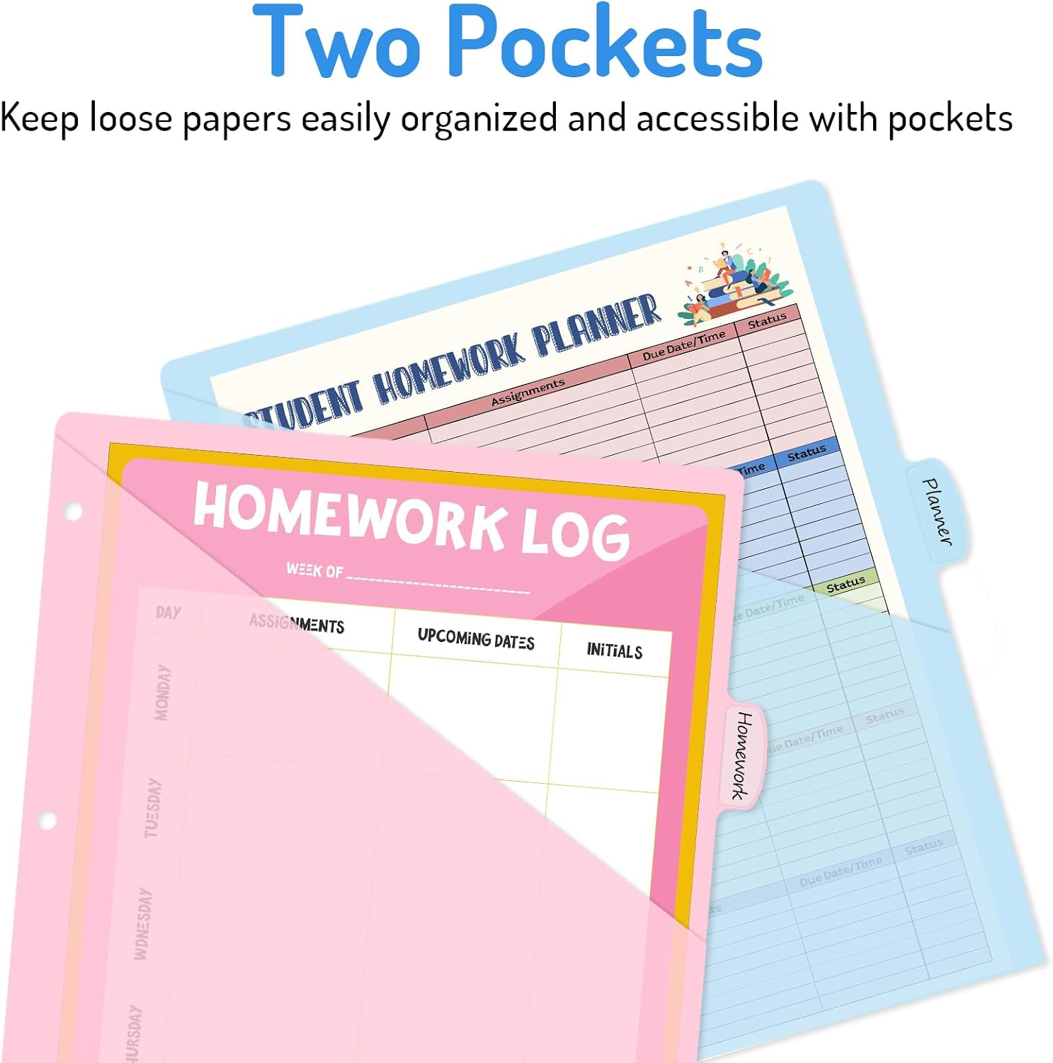 Forvencer 8 Count Dividers with Two Pockets, 8 tab Binder Dividers