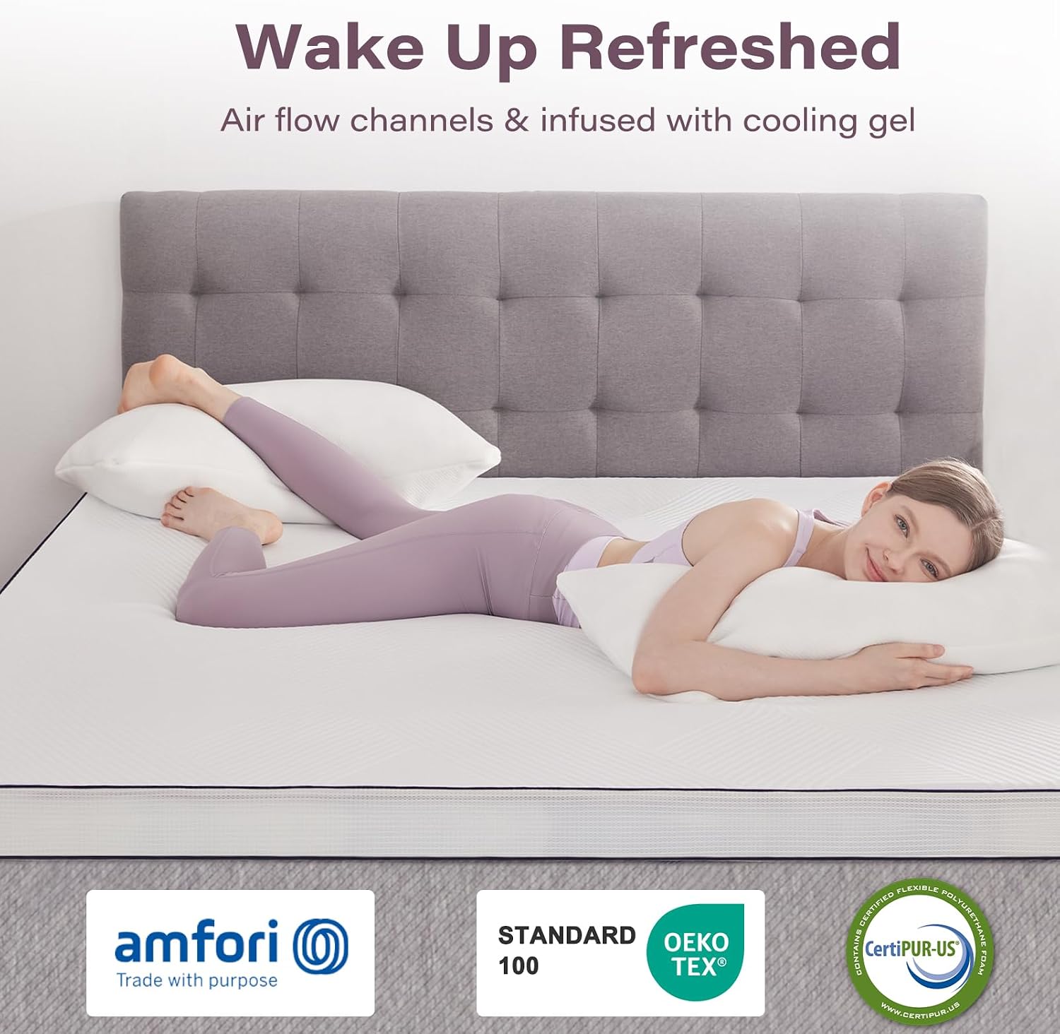 SOOSLEEPY 3 Inch Memory Foam Mattress Topper Queen Size with Removable Soft Cover Ventilated Breathable Cooling Mattress Pad Portable Bed Topper for Back Pain, CertiPUR-US Certified