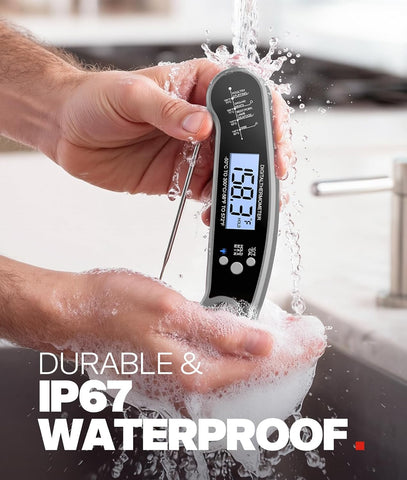 Instant Read Meat Thermometer Digital, Food Thermometer for Cooking, Grey
