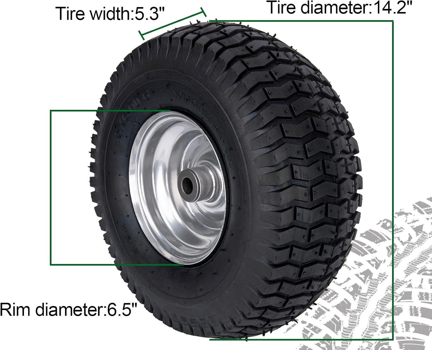 15x6.00-6 Lawn Mower Tire for Craftsman Husqvarna Riding Mowers Lawn