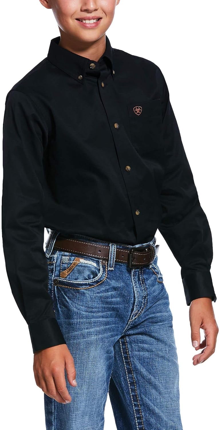 Ariat Boys' Solid Twill Classic Fit Shirt