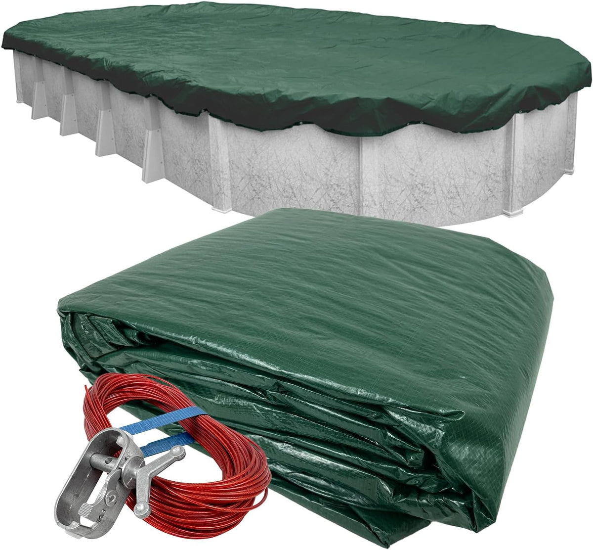 Robelle 18 x 33 ft Heavy Duty Dura-Guard Oval Cover for Above Ground Pools