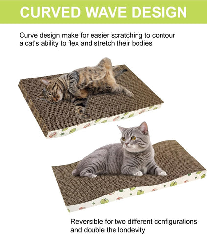 TIMHAKA 4 Pack Cat Scratching Board, Double-Sided Usability, with Catnip