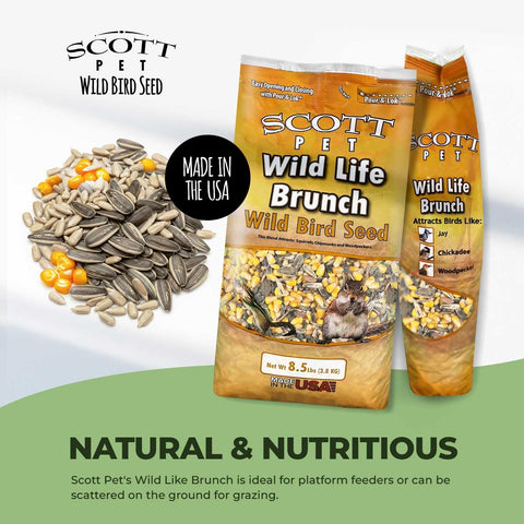 Scott Pet Wild Bird Seed, Wildlife Brunch Blend, 8.5lb, High Protein