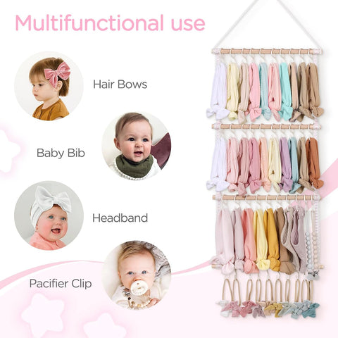 POVETIRE Headband Holder Bow Organizer for Girls, Baby Head Bands Storage