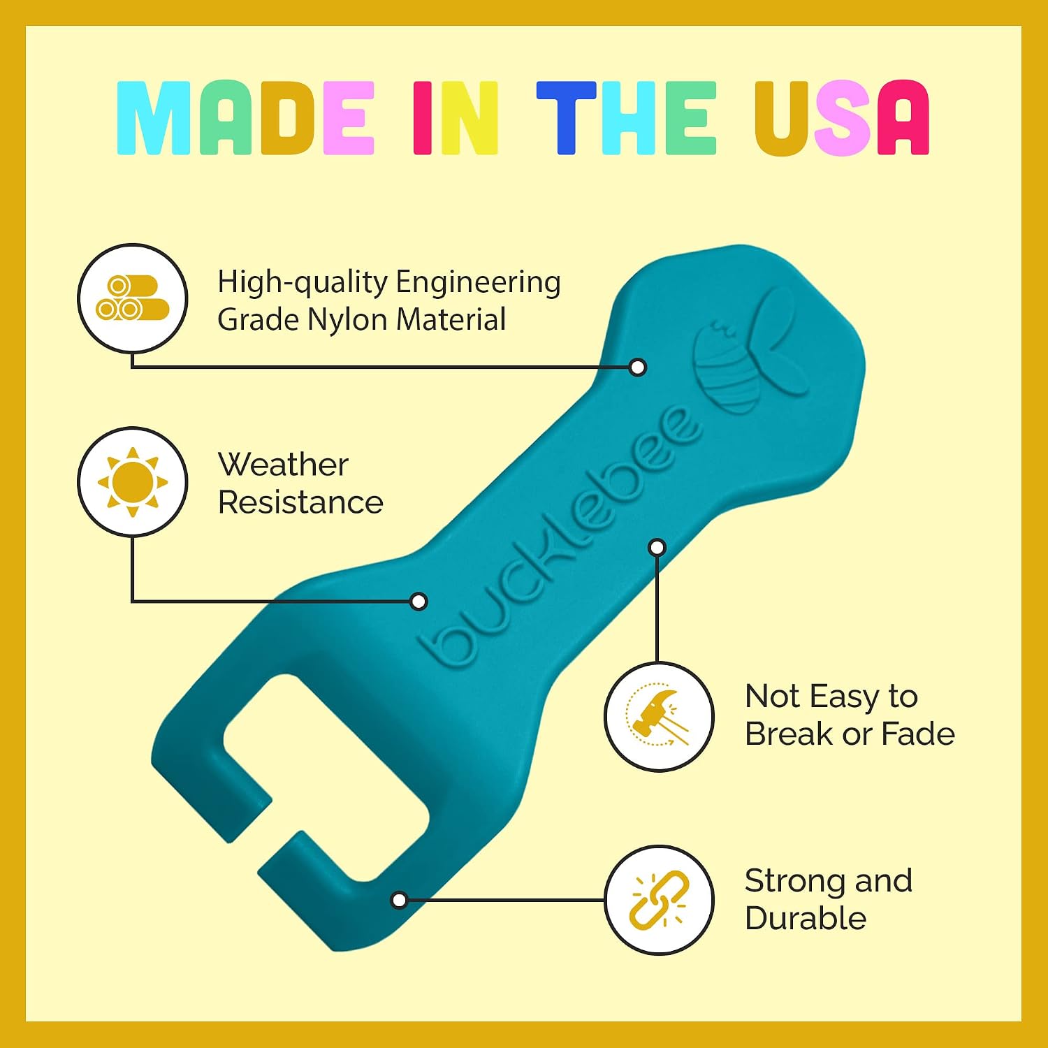 Bucklebee Easy Car Seat Buckle Release Aid for Children Unbuckle Car Seat Release Tool - Button Pusher - Opener for Nails - Buckle Release Tool (2 Packs Teal)