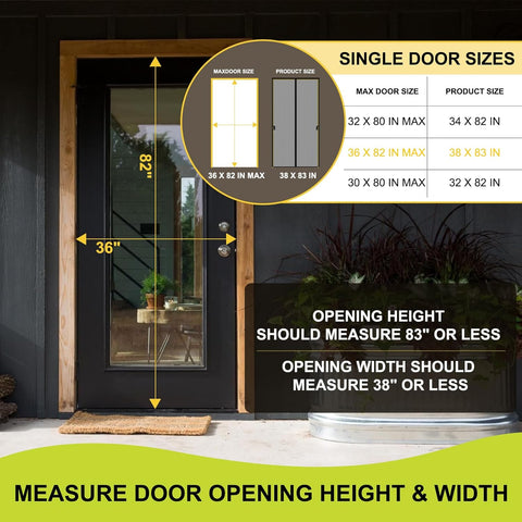 Iduontis Magnetic Screen Door - Fits Door Opening 36 x 82 in, Actual Screen Size 38"x83", Hands Free Mesh Partition,Heavy Duty Curtain Keeps Bugs Out, Frame Hook & Loop, Pet and Kid Friendly