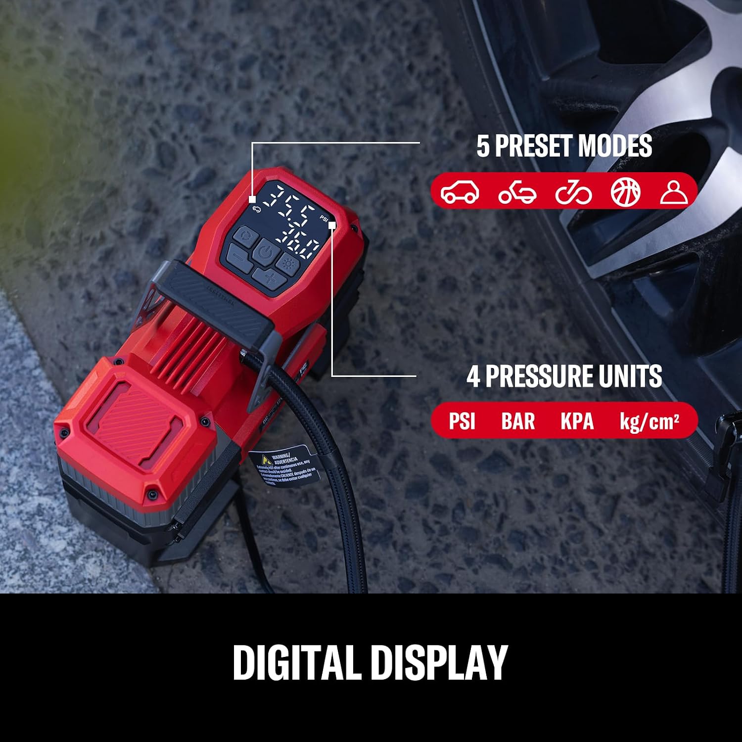 CRAFTSMAN Portable 12V Tire Inflator with Digital Gauge & Auto Shut-Off