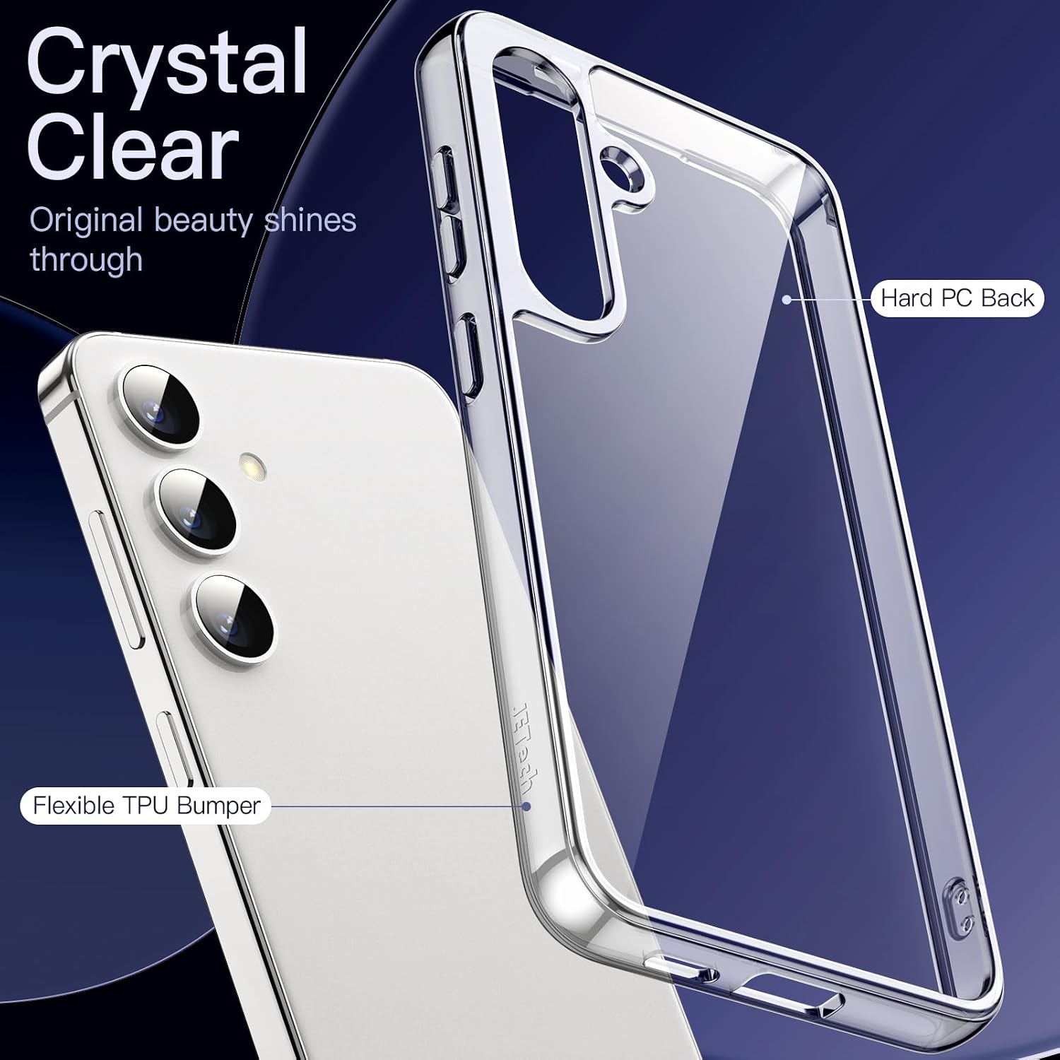 JETech Case for Samsung Galaxy S24 Plus, Anti-Yellowing, Clear