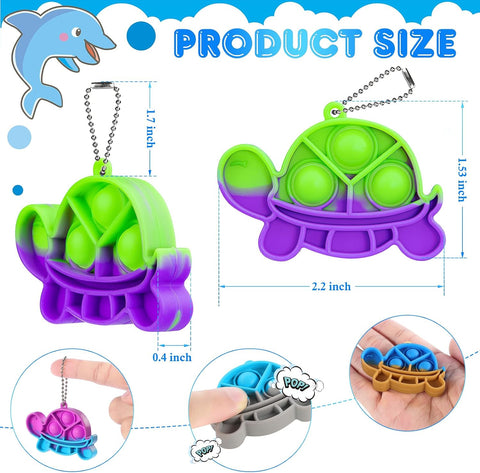 Pop Fidget Toys Bulk Its Kids Party Favors 30 Pack Turtle Mini Pop Keychain