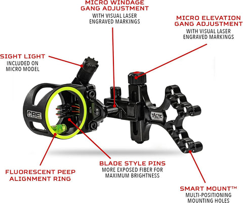 CBE | Tactic Micro Bow Sight 5 Pin | Ambidextrous