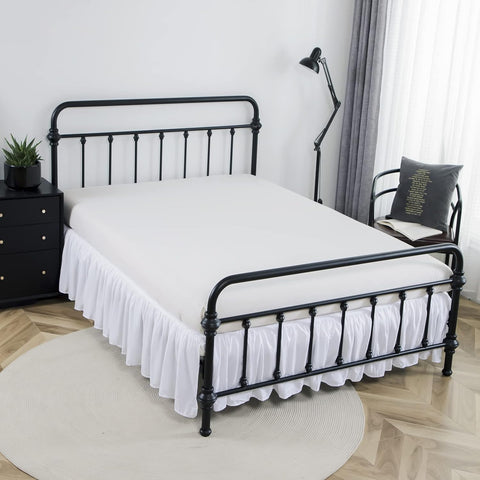 Bed Skirt Queen Size Ruffled Bed Skirt with Split Corners