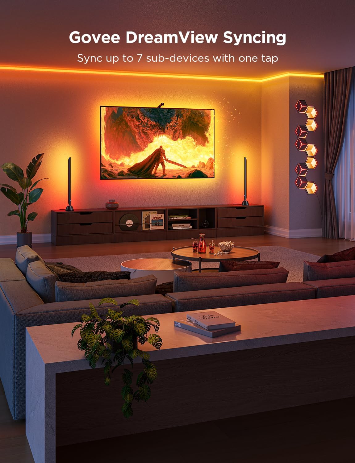 Govee TV Backlight 3 Lite, 16.4ft LED Strip Lights Sync with 75-85 Inch TVs