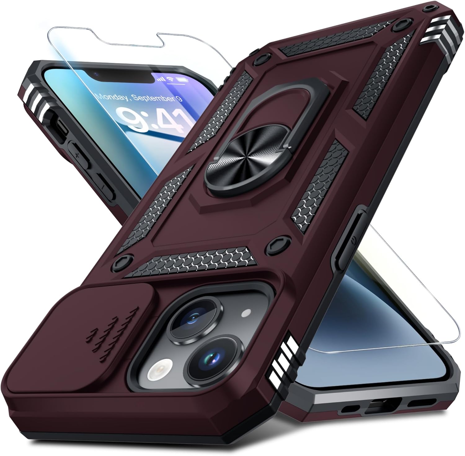 for iPhone 12 Mini/13 Mini Phone Case Built in Slide Camera Lens Cover