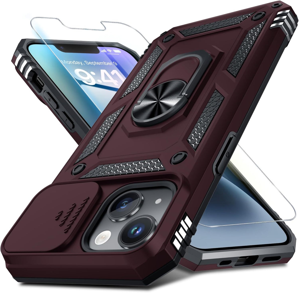 for iPhone 12 Mini/13 Mini Phone Case Built in Slide Camera Lens Cover