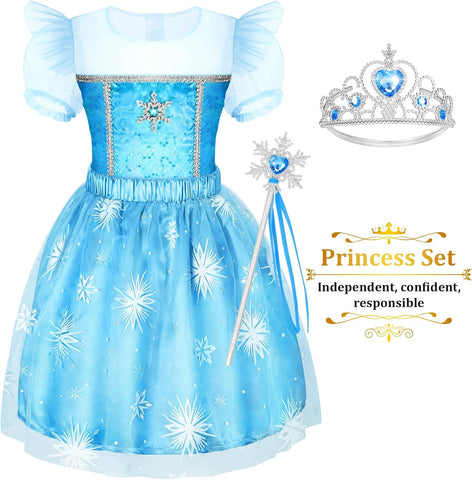 LIMIROLER Princess Dress Up Clothes for Little Girl Role Play Costume Gift Set Princess Dress Up Toys for Toddler Girls