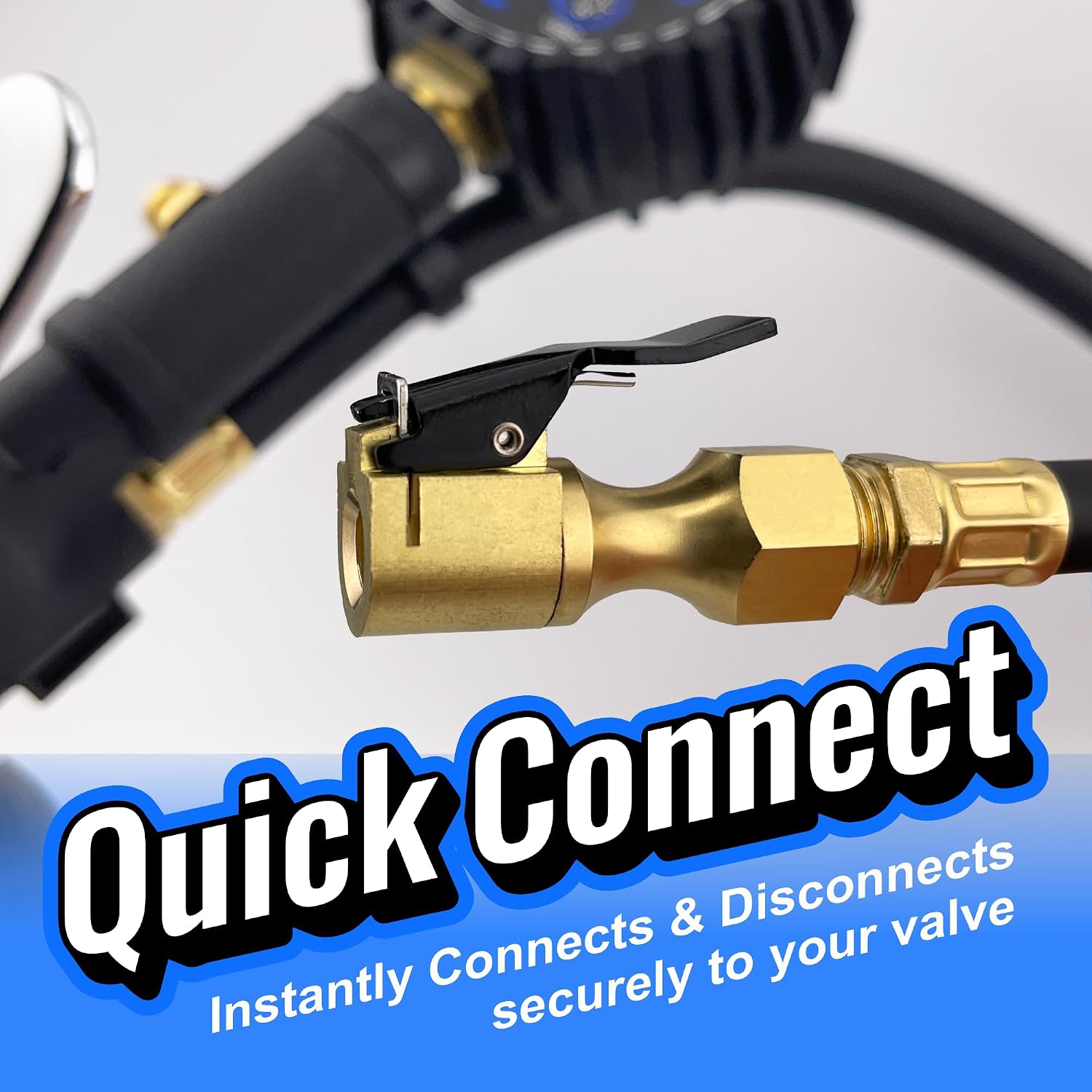 Chuck Mates Premium 1/4" NPT Quick-Connect Tire Chuck, Closed-Flow (1 Pack)