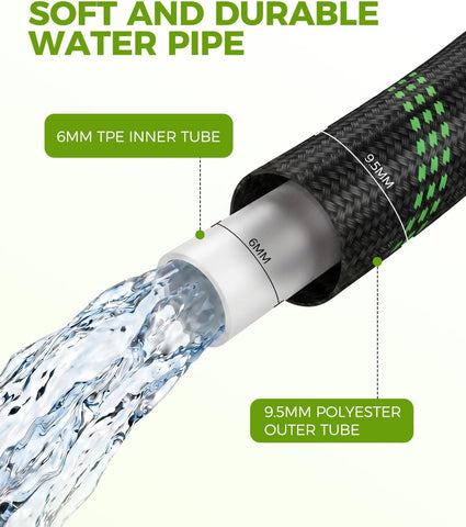 50ft Garden Hose，Non-Expandable Water Hose with 8 Function Spray Nozzle, Burst-Resistant，Kink-Free，Lightweight，Durable & Flexible 3/4" Garden Hose for Gardening, Yard，Lawn, Car Washing
