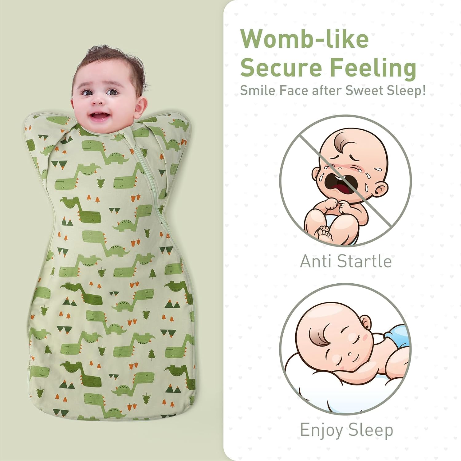 Organic Cotton Baby Sleep Sacks Swaddles 0-3 Months Newborn Boy Girl 2 Pack