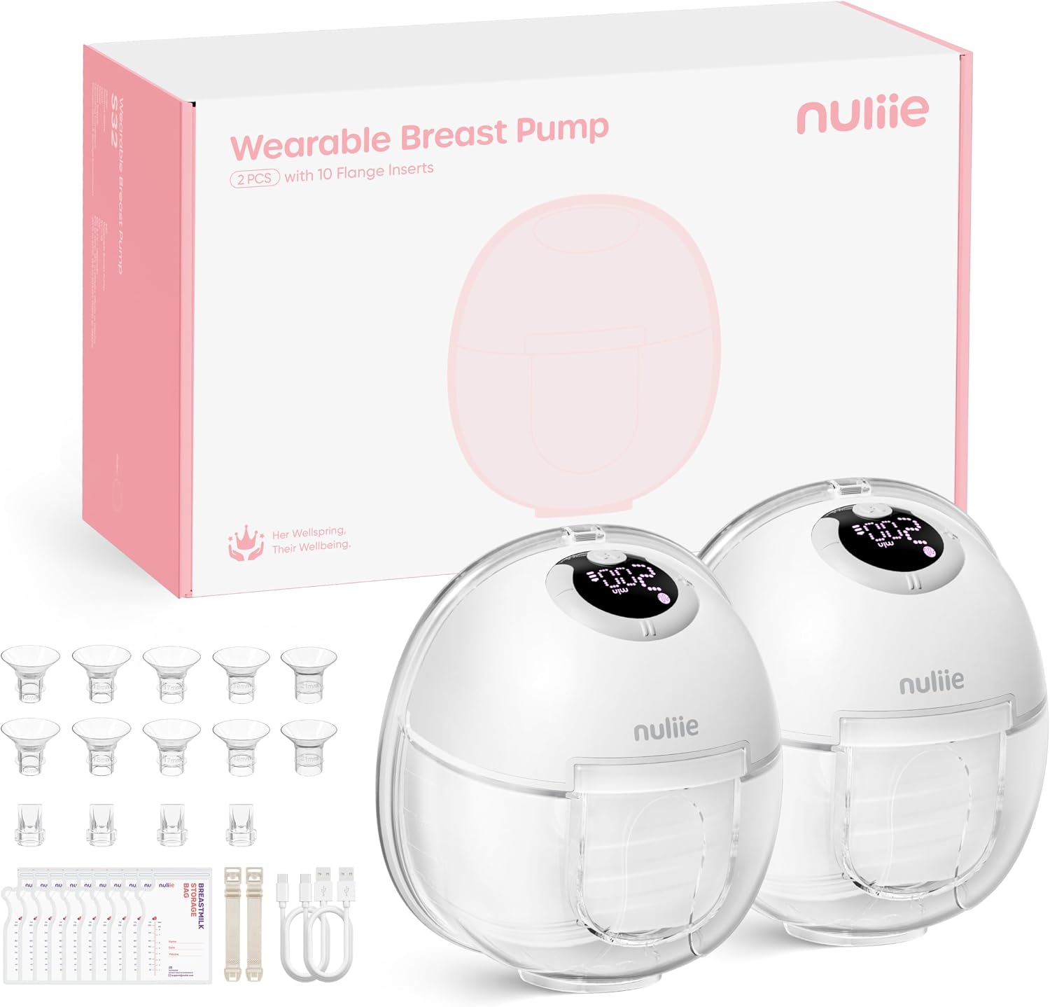 Nuliie S32 Wearable Breast Pump Hands-Free, More Private Electric Pump