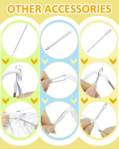 FIVEIZERO Drawstring Cord Kit-8pcs Draw Strings & Drawstring Threader Tool