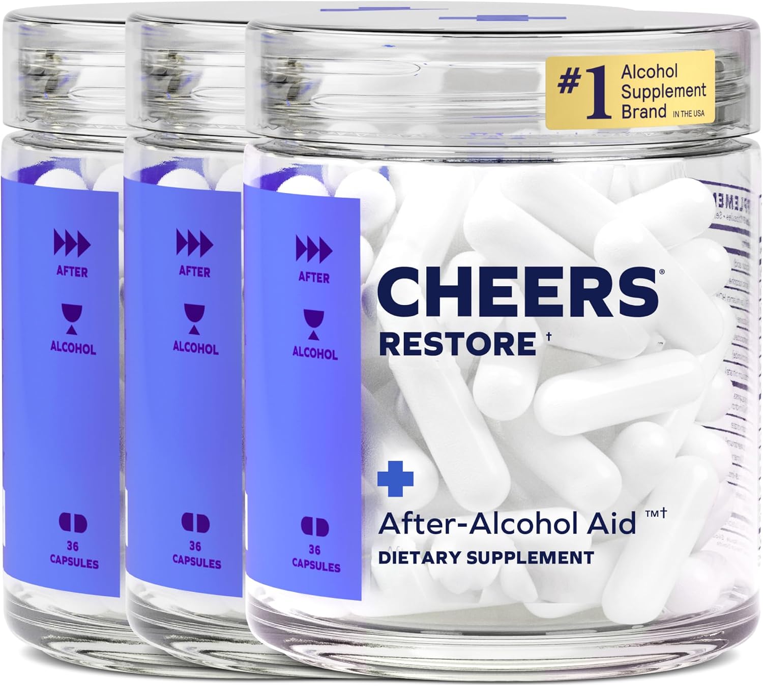 Cheers Restore | Supplement with DHM, L-Cysteine, Milk Thistle | 36 Doses