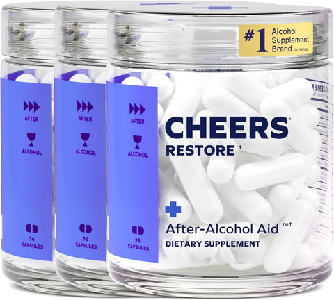 Cheers Restore | Supplement with DHM, L-Cysteine, Milk Thistle | 36 Doses