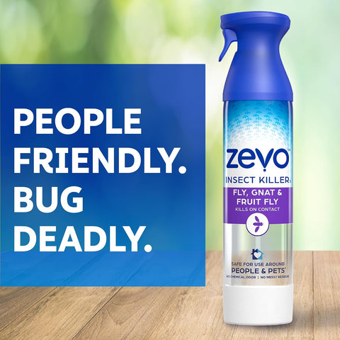 Zevo Flying Insect Bug Aerosol Spray, Kills Flies & Fruit Flies, 2 Bottles