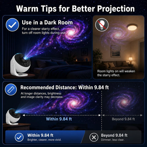 Galaxy Projector Night Light, 13-in-1 Star Projector for Bedroom, White