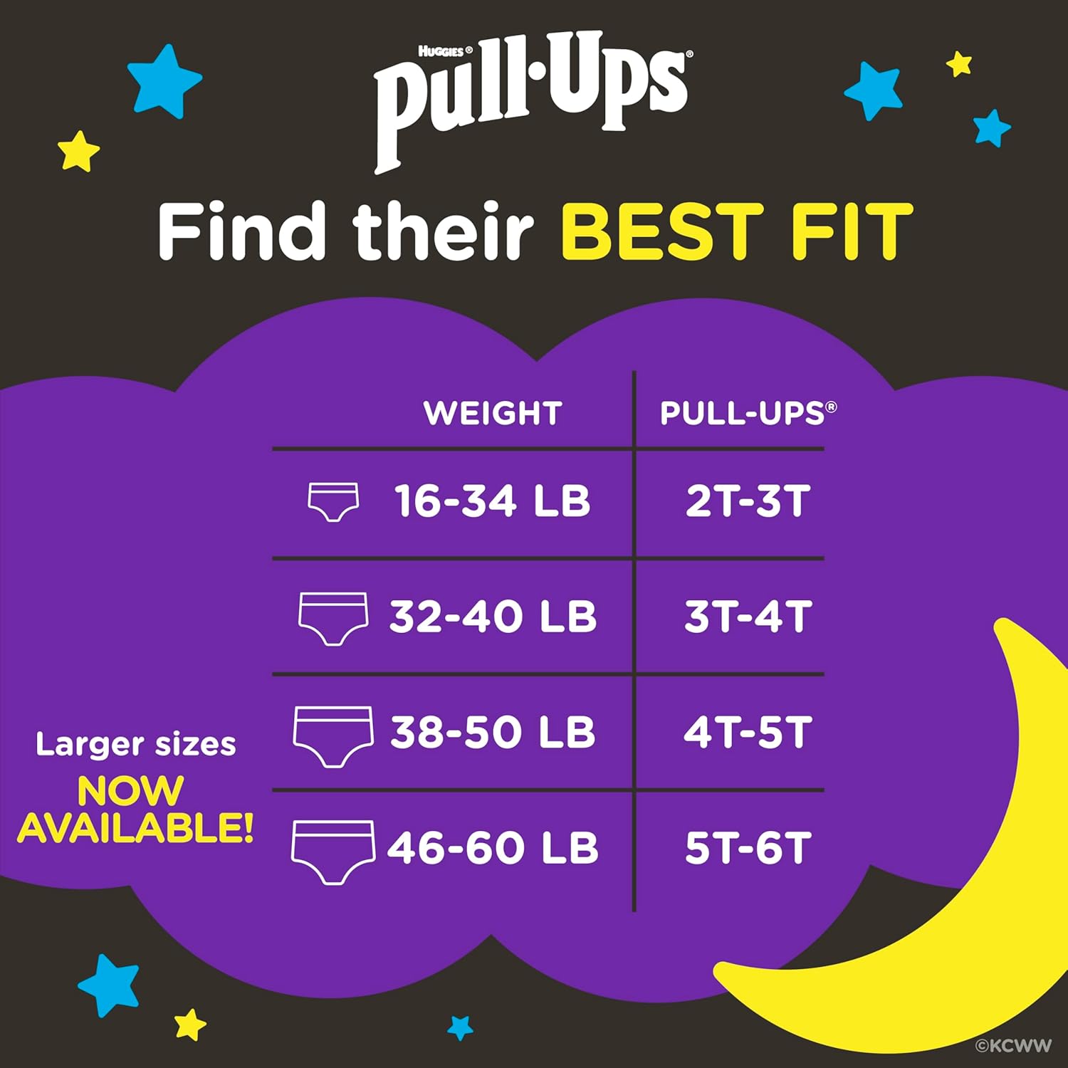 Pull-Ups Boys' Night-Time Potty Training Pants, Size 4T-5T, 52 Count