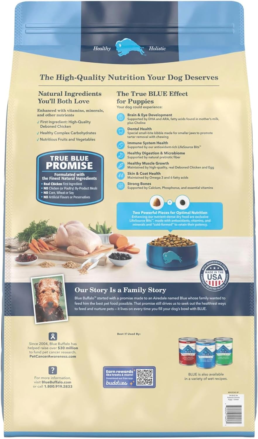 Blue Buffalo Life Protection Formula Chicken Puppy Dry Dog Food, 34 lb