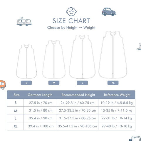 TADO MUSLIN Baby Sleep Sack 12-24 M Baby Wearable Blanket 100% Organic Cotton 0.5 TOG Toddler Sleep Sack 2-Way Zipper Soft Large 4 Layers 1-2 T Car