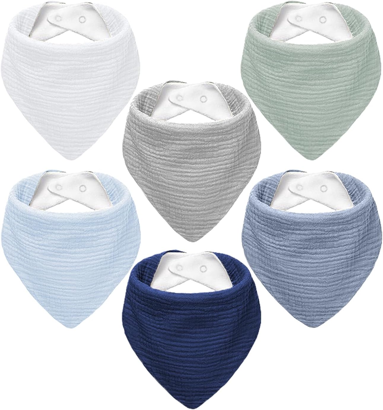 NISXABEBE Muslin Baby Bibs,Soft Triangular Baby Bandana Drool Bibs for Baby Boy Girl,Solid Colors Bib for Drooling Teething