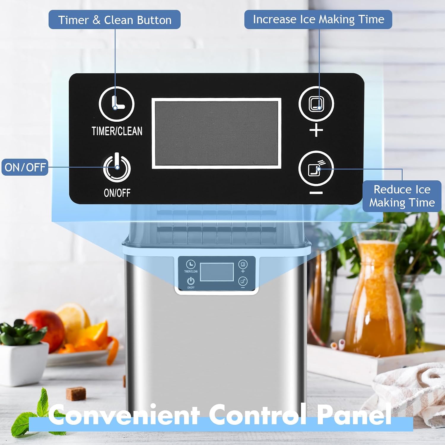 ARLIME Countertop Ice Maker, Portable Self-Cleaning Ice Machine