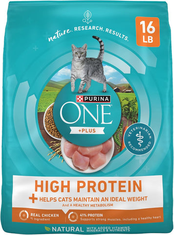 Purina ONE Healthy Weight Dry Cat Food, High Protein, 16 lb Bag