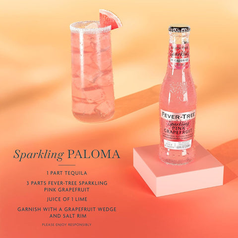 Fever-Tree Sparkling Pink Grapefruit – Premium Soda Mixer for Cocktails and Mocktails, 6.8 fl oz Bottles, Pack of 24 – Naturally Sourced, Non-GMO