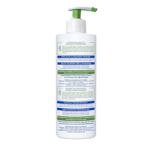 Mustela Liniment - No-Rinse Baby Cleanser for Diaper Change - with Extra Virgin Olive Oil - Fragrance-Free - 13.52 fl. Oz