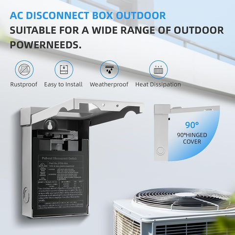 30 Amp AC Disconnect Switch Outdoor 120/240VAC Pull Out Switch