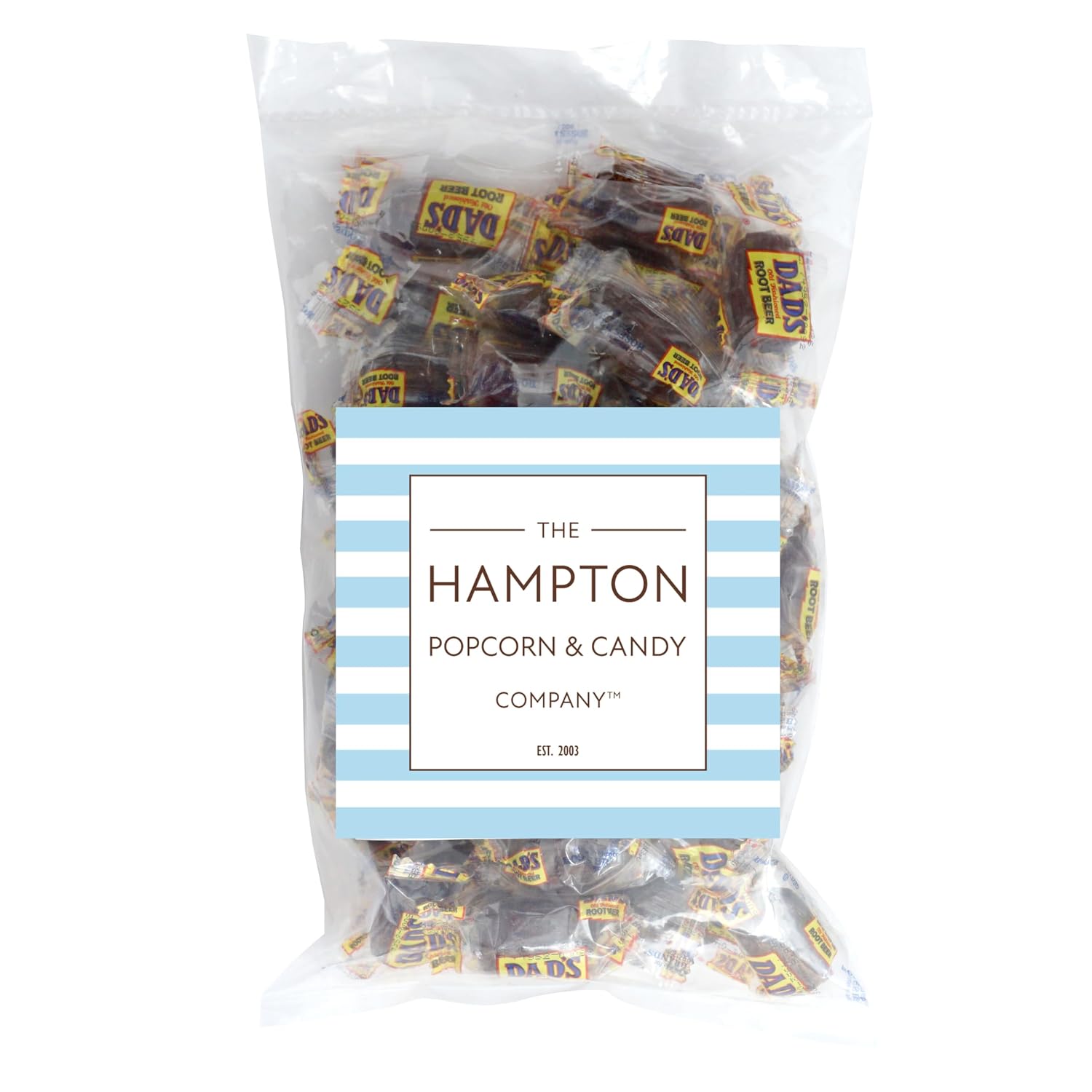 Dad's Root Beer Barrels Hard Candy, 1lb Bulk Bag (Approximately 50 pcs), Rootbeer Candy, Dads Root Beer Barrels, The Hampton Popcorn & Candy Company