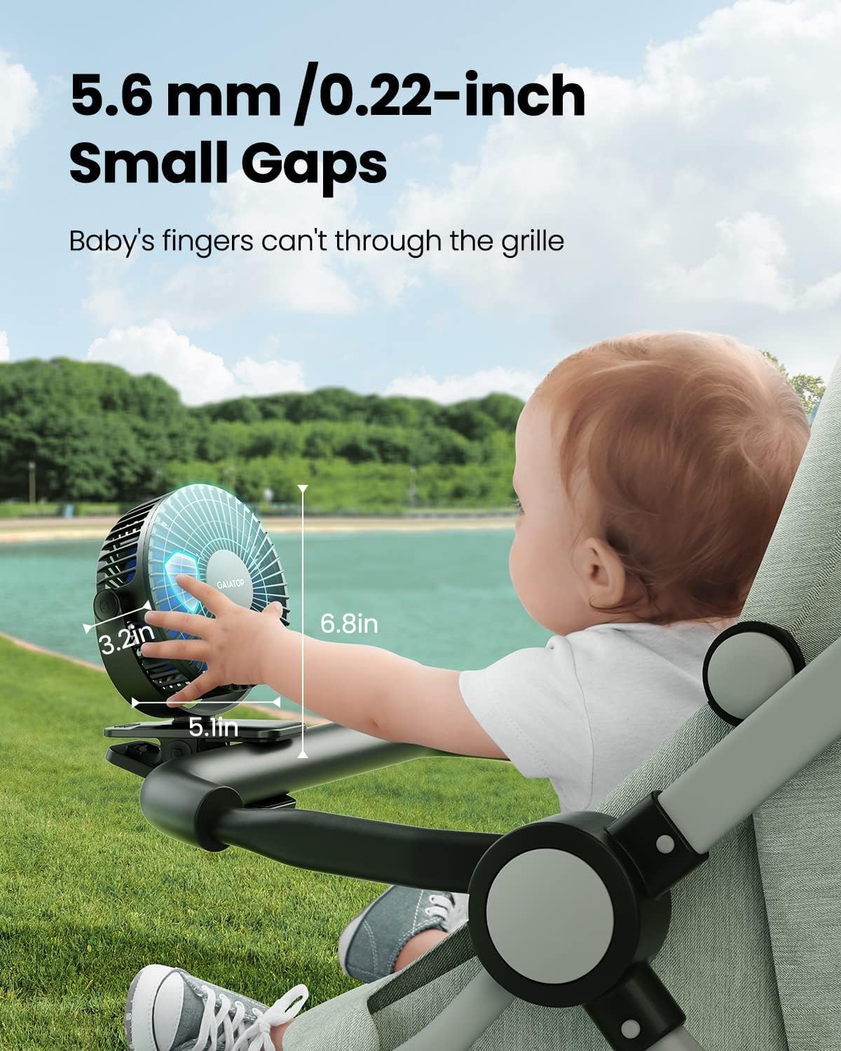 Gaiatop Portable Clip on Fan, Mini Personal Quiet Rechargeable Fan