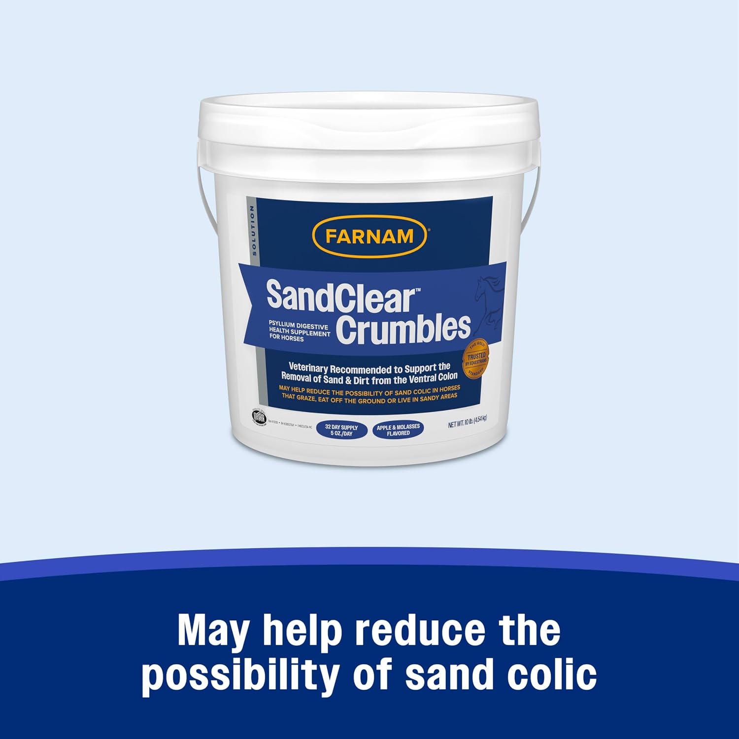 Farnam SandClear Crumbles, Psyllium Digestive Supplement, 32 Day Supply